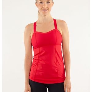 LULULEMON Run Catch Me Tank Top 8 Red Yoga Gym